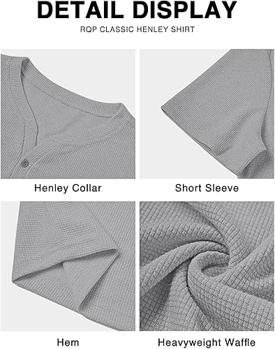 Pack of 2 WAFFLE KNIT HENLEY T-Shirts ( Navy & Grey )
