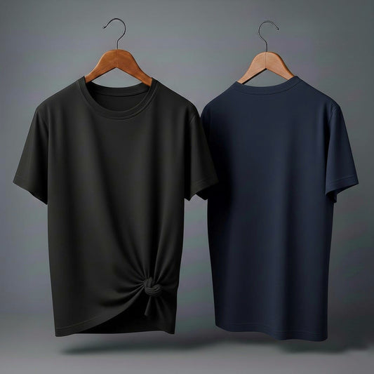 Drop Shoulder Pack of Two (Black & Dark Gray)