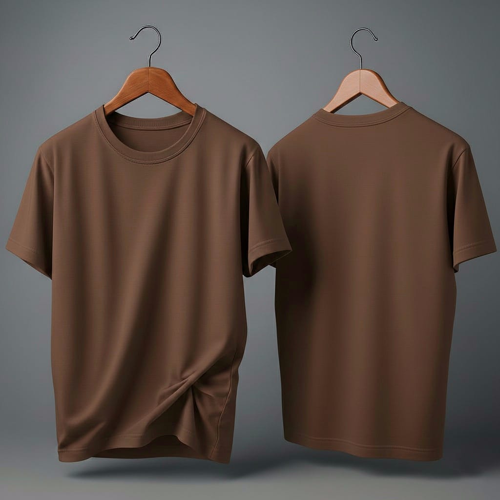 Drop Shoulder Brown Plain