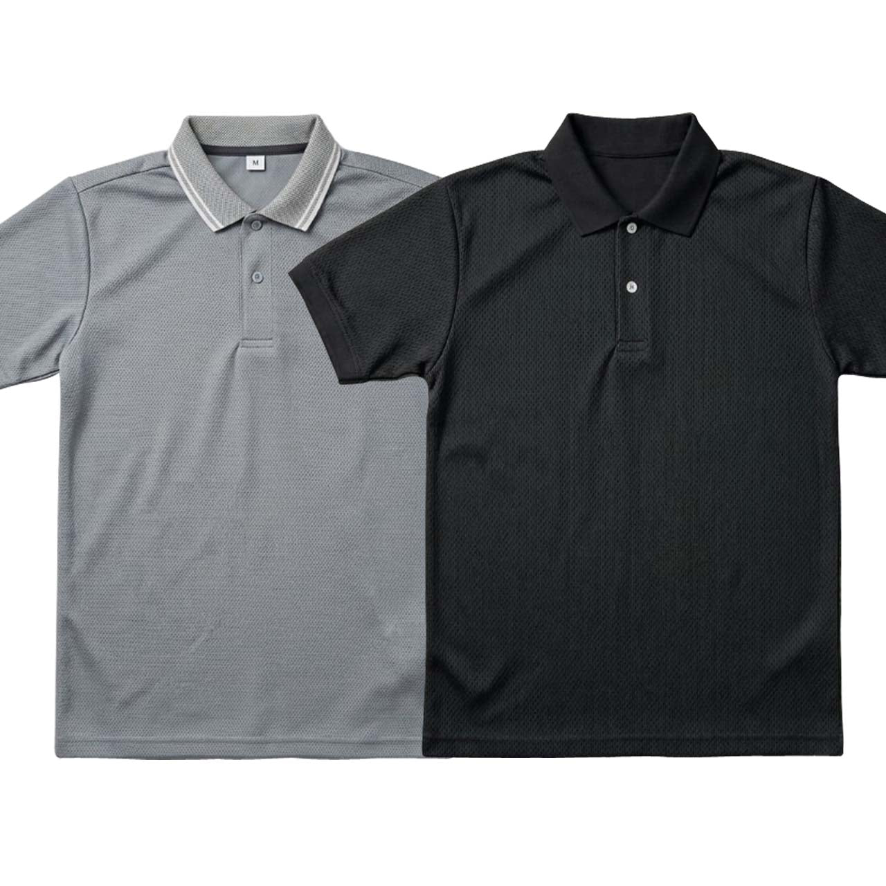 Pack of 2 Polo T-Shirts ( Black & Grey )