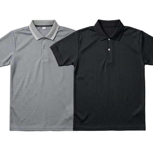 Pack of 2 Polo T-Shirts ( Black & Grey )