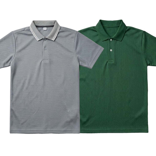 Pack of 2 Polo T-Shirts ( Grey & Green )