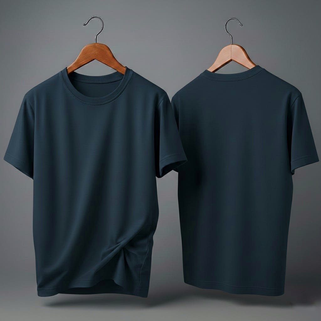 Drop Shoulder Pack of Two (Black & Navy Blue)