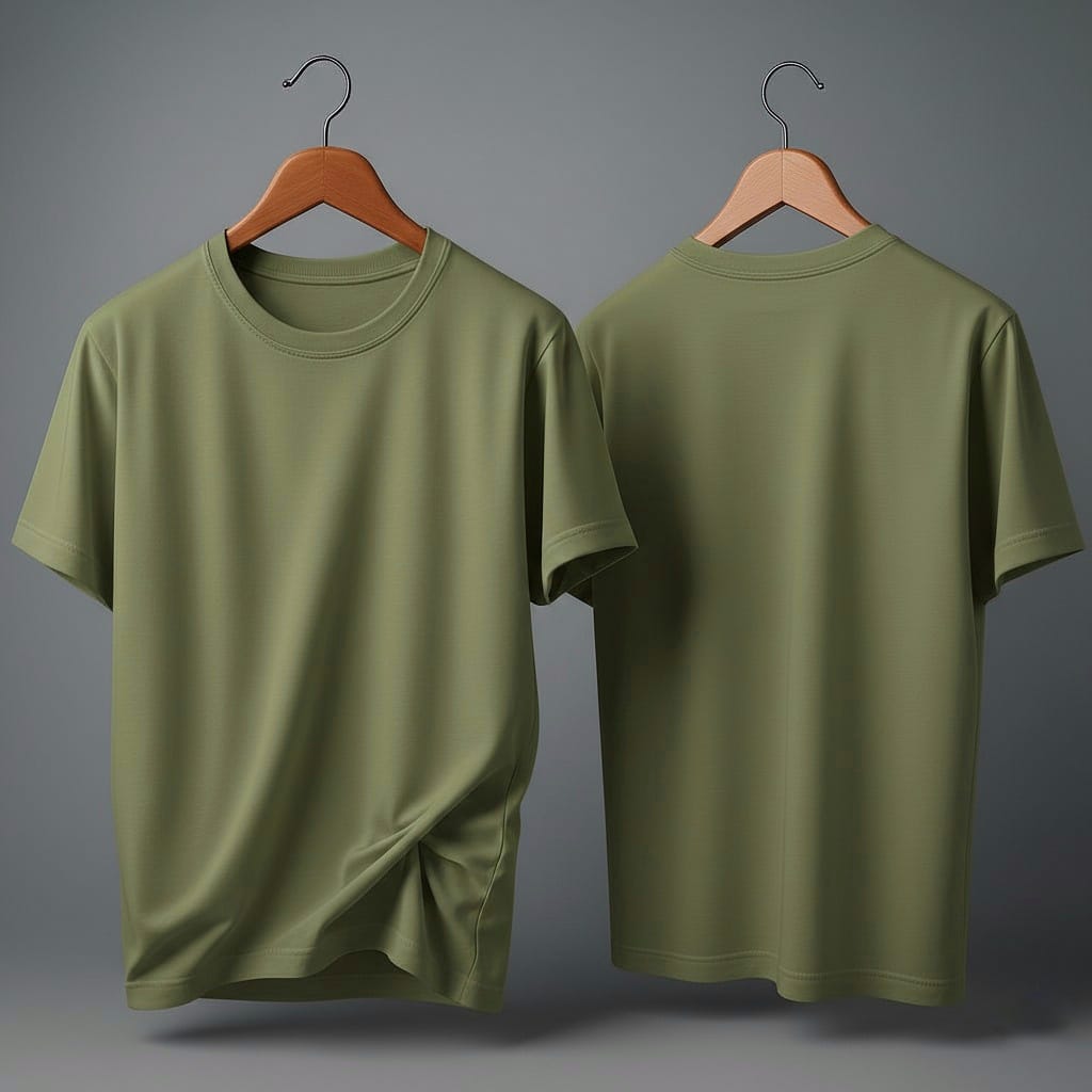 Drop Shoulder Pack of Two (Olive Green & Red)