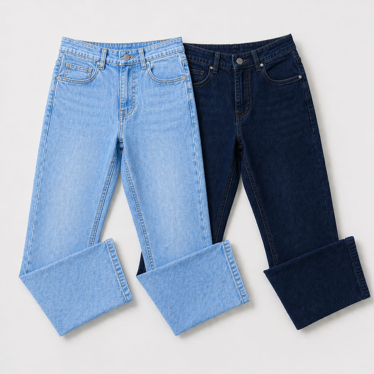 Pack of 2 Sky Blue & Dark Indigo Jeans | Straight Fit Denim