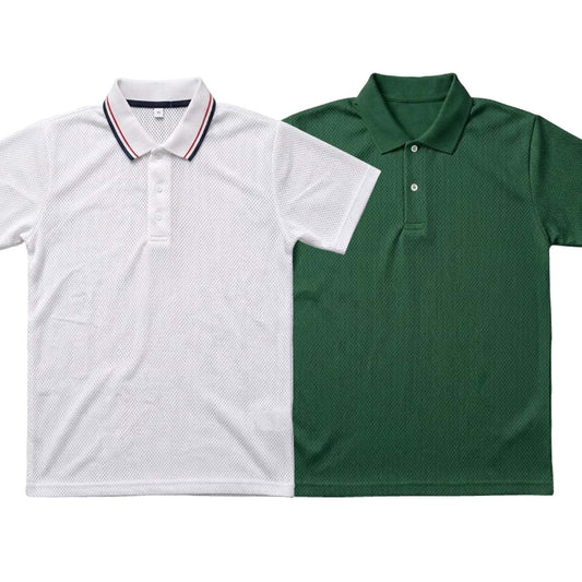 Pack of 2 Polo T-Shirts ( White & Green )