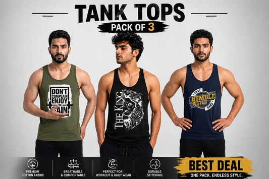 Pack Of 3 Dri-Fit HUMBLE HUSTLE Tanktops